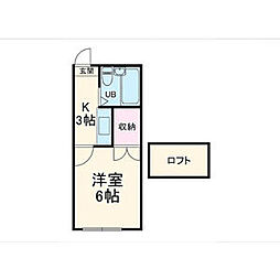 四日市あすなろう 赤堀駅 徒歩8分の賃貸アパート 2階ワンルームの間取り