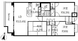 東武東上線 志木駅 徒歩7分の賃貸マンション 4階3LDKの間取り