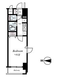 日神パレステージ御徒町II 9階1Kの間取り