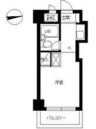JR埼京線 戸田公園駅 徒歩7分の賃貸マンション 3階ワンルームの間取り