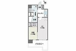 福岡市地下鉄七隈線 薬院駅 徒歩9分の賃貸マンション 10階2Kの間取り