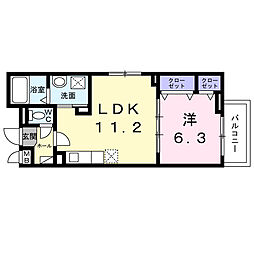 東京メトロ東西線 葛西駅 徒歩12分の賃貸アパート 3階1LDKの間取り