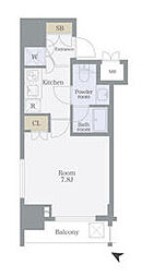 セジョリ目黒 5階1Kの間取り