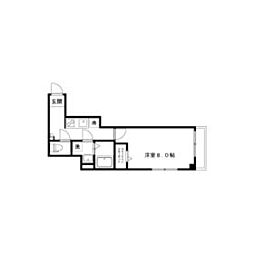 京王線 西調布駅 徒歩1分の賃貸マンション 3階1Kの間取り