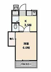 小田急小田原線 喜多見駅 徒歩15分の賃貸アパート 1階1Kの間取り