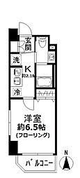 東急東横線 反町駅 徒歩3分の賃貸マンション 6階1Kの間取り