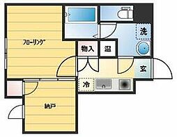 都営三田線 蓮根駅 徒歩10分の賃貸マンション 1階1SKの間取り