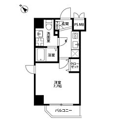 プレール・ドゥーク川崎平間 801 8階ワンルームの間取り