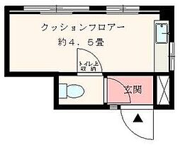 フジコート東中延 1階ワンルームの間取り