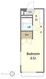 JR京浜東北・根岸線 大井町駅 徒歩3分の賃貸アパート 2階1Kの間取り
