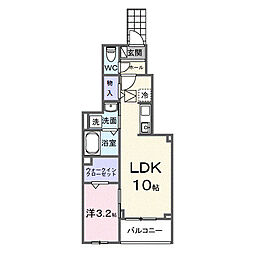 つくばエクスプレス 八潮駅 徒歩24分の賃貸アパート 1階1LDKの間取り
