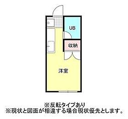 セントラルヒルズ 1階ワンルームの間取り
