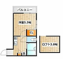 JR南武線 矢向駅 徒歩2分の賃貸アパート 2階1Kの間取り