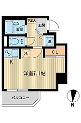 都営新宿線 住吉駅 徒歩3分の賃貸マンション 3階ワンルームの間取り