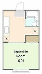 リリーズハウス相模大野 2階1Kの間取り