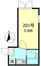JR総武線 亀戸駅 徒歩10分の賃貸アパート 2階1Kの間取り