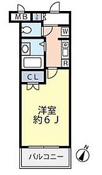 グランヴァン西馬込 2階1Kの間取り