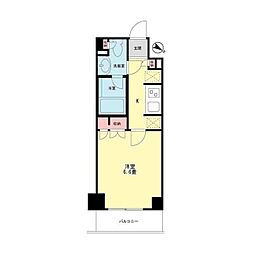 東急東横線 学芸大学駅 徒歩14分の賃貸マンション 2階1Kの間取り