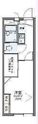 レオパレス東海中央 2階1Kの間取り