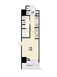 東急池上線 雪が谷大塚駅 徒歩2分の賃貸マンション 9階1Kの間取り