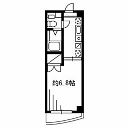 東京メトロ丸ノ内線 西新宿駅 徒歩8分の賃貸マンション 2階1Kの間取り