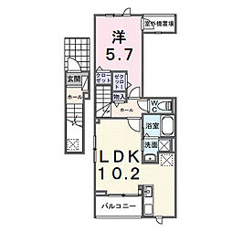 関東鉄道常総線 南守谷駅 徒歩12分の賃貸アパート 2階1LDKの間取り