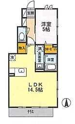 西武新宿線 井荻駅 徒歩12分の賃貸アパート 1階1LDKの間取り