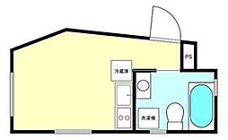東急田園都市線 用賀駅 徒歩4分の賃貸マンション 1階ワンルームの間取り
