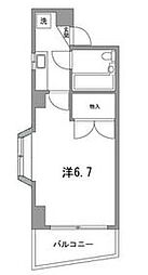 都営大江戸線 門前仲町駅 徒歩3分の賃貸マンション 3階ワンルームの間取り