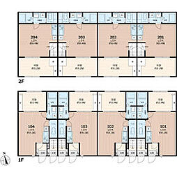 京成松戸線 薬園台駅 徒歩12分の賃貸アパート 2階1LDKの間取り