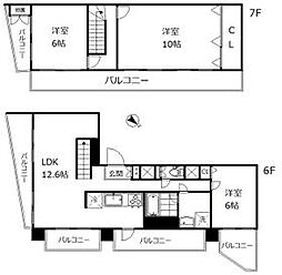 ルミネ五反田 6階3LDKの間取り