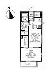 東京メトロ丸ノ内線 四谷三丁目駅 徒歩5分の賃貸マンション 2階1LDKの間取り