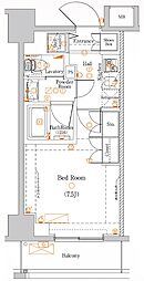 JR埼京線 十条駅 徒歩8分の賃貸マンション 2階1Kの間取り