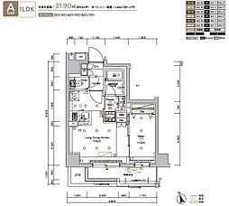 東京メトロ半蔵門線 押上駅 徒歩5分の賃貸マンション 2階1LDKの間取り