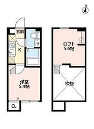 小田急小田原線 相模大野駅 徒歩13分の賃貸アパート 1階1Kの間取り