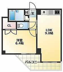 京王井の頭線 永福町駅 徒歩7分の賃貸マンション 2階1LDKの間取り