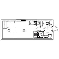 東京メトロ東西線 神楽坂駅 徒歩8分の賃貸マンション 4階1LDKの間取り