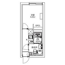 東京メトロ東西線 神楽坂駅 徒歩8分の賃貸マンション 3階1Kの間取り