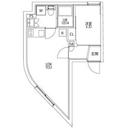 JR京浜東北・根岸線 王子駅 徒歩6分の賃貸マンション 5階ワンルームの間取り