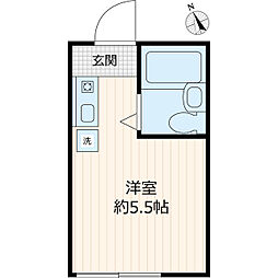 メゾンわかば 1階ワンルームの間取り