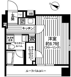 JR山手線 大塚駅 徒歩12分の賃貸マンション 6階1Kの間取り