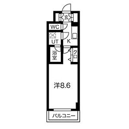 東京メトロ東西線 門前仲町駅 徒歩3分の賃貸マンション 8階1Kの間取り