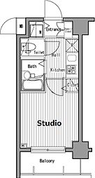 JR山手線 五反田駅 徒歩5分の賃貸マンション 9階1Kの間取り