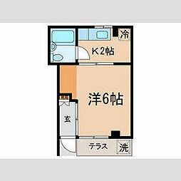 JR山手線 大崎駅 徒歩8分の賃貸マンション 1階1Kの間取り