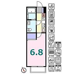 Ｐｒａｎｄｏｌｌ　ＮＯＧＥ 3階1Kの間取り
