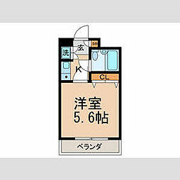 東京メトロ東西線 行徳駅 徒歩16分の賃貸マンション 3階1Kの間取り