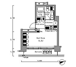 パークアクシス渋谷桜丘ウエスト 3階1Kの間取り