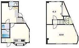 ル・ベーヌ 1階3DKの間取り