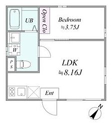 JR山手線 巣鴨駅 徒歩4分の賃貸マンション 1階2LDKの間取り
