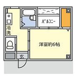 第30シンエイビル 2階1Kの間取り